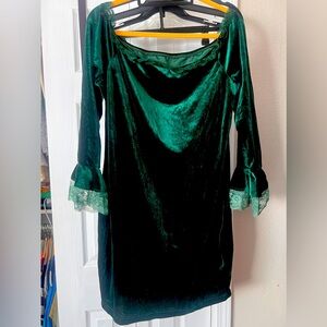 NWOT -Green Velvet Cocktail Dress